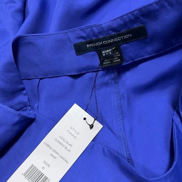 🆕 FRENCH CONNECTION Gabina Wrap Draped Sarong Midi Skirt in Clement Blue - Picture 4 of 9
